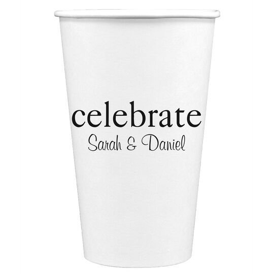 Big Word Celebrate Paper Coffee Cups